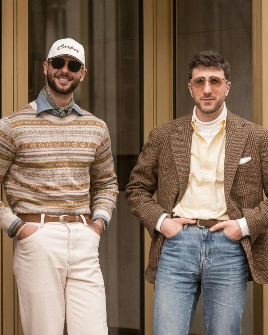 red and beige vintage classic style outfit breakdown instagram post